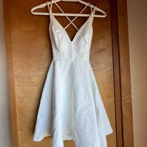 White Backless Skater Dress